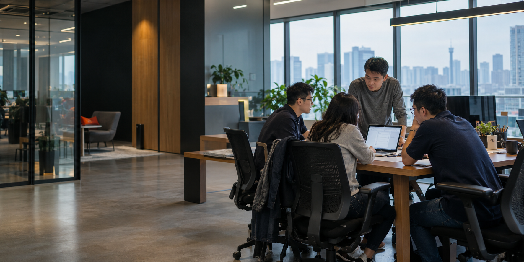 AI 工作系统的视觉示意